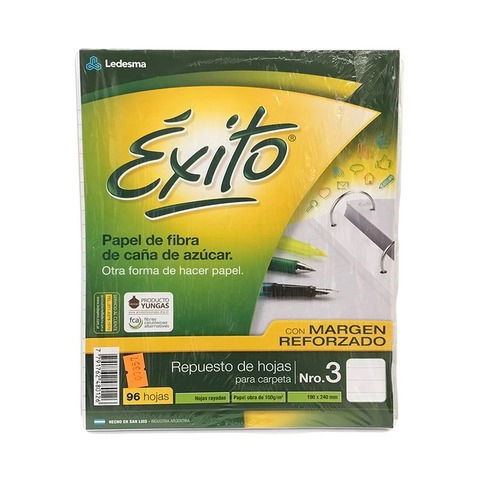  Repuesto Nº3 Exito x96 Hojas Rayado