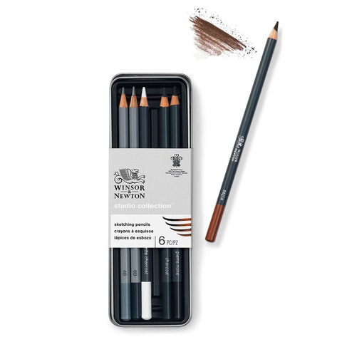 Lápiz Winsor & Newton Lata Boceto x6 (0490011)