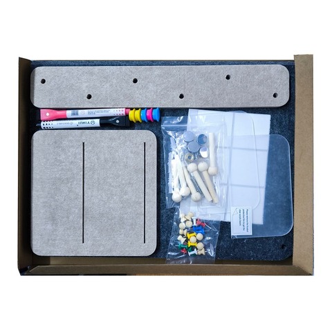 Organizador de Pared Olami Panel Gris 40x60cm C/Elementos (PIZ108)