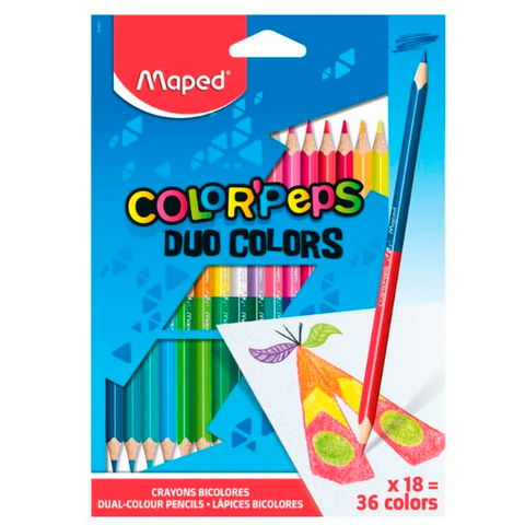 Lápiz Maped Duo Colorpeps Bicolor x18 (36 Colores) (829601)