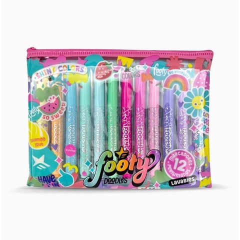 Marcadores Footy Perfumados x12 en estuche (LIB104)