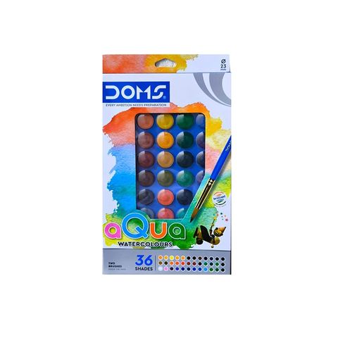 Acuarela Doms x36 Colores (23mm Diam) + Pincel (88556)