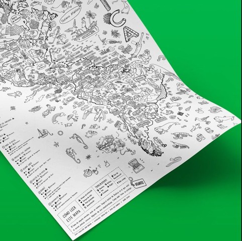 Poster Atlantis para Colorear 60x90cm Proyecto America Animales