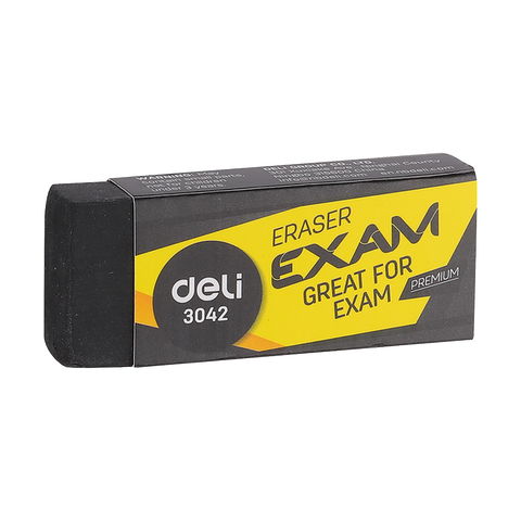 Goma de Borrar Lápiz Deli Exam Negra Grande (3042)