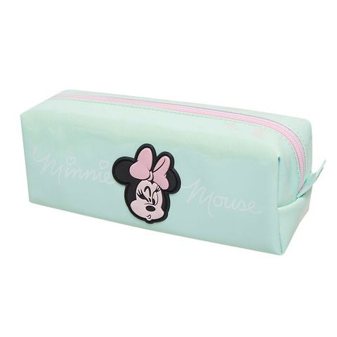 Cartuchera Mooving Tela Rectangular Grande Minnie Mouse Turq. Pastel