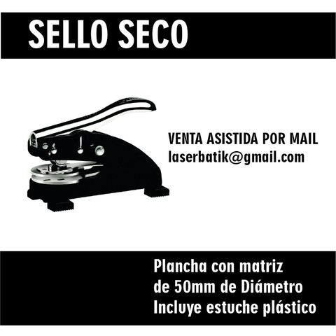 Pinza Shiny para Sello Seco C/Base (EM-5) 50mm Diametro. Stock Disponible: Consulte x email