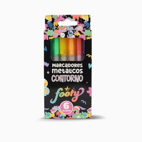Marcadores Footy Metalicos contorno x6 (LIB103)