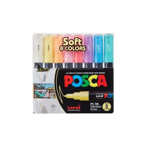 Marcador Uni Posca Set x 8 (PC-1M) Soft