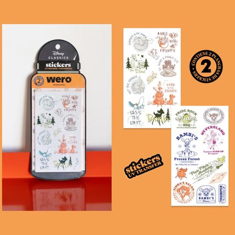 Stickers Wero UV Resistente al Agua P/Botellas-Etc x2 Planchas 