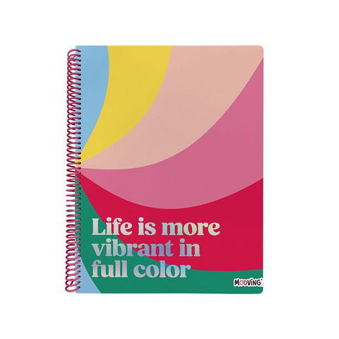 Cuaderno Universitario Mooving Rainbow T/Semi Rígida 80H. Rayado 