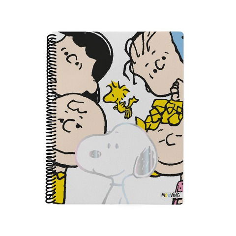 Cuaderno Universitario Mooving Snoopy T/Semi Rígida 80H. Rayado 