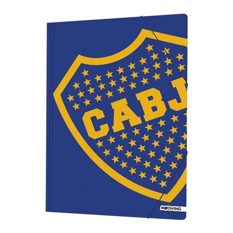 Carpeta Oficio con Elástico Mooving Boca Jrs. Logo inclinado
