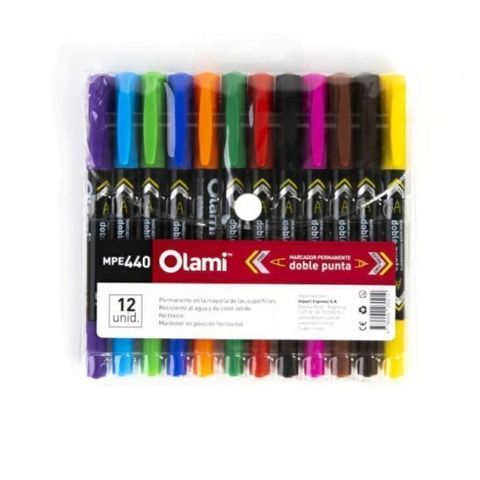 Marcador Olami Permanente Doble Punta x12 (MPE440)