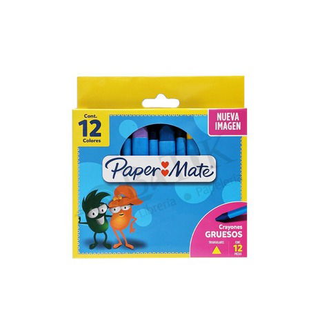 Cera Paper Mate x12 Jumbo/Gruesas Cuerpo Triangular