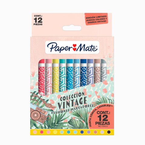 Marcador Paper Mate Vintage x12 Ed. Limitada (1227223)