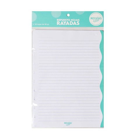 Repuesto Cuaderno Mooving Loop a Discos 30Hojas 