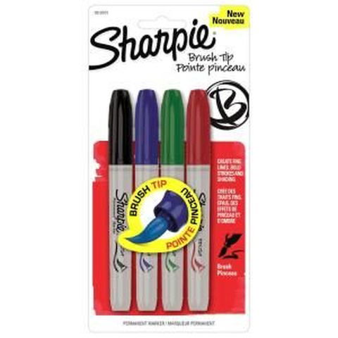 Marcador Sharpie Set x 4 Brush Tip Punta Pincel