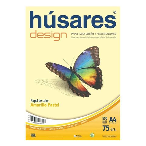 Resma A4 Color Husares 75grs x500
