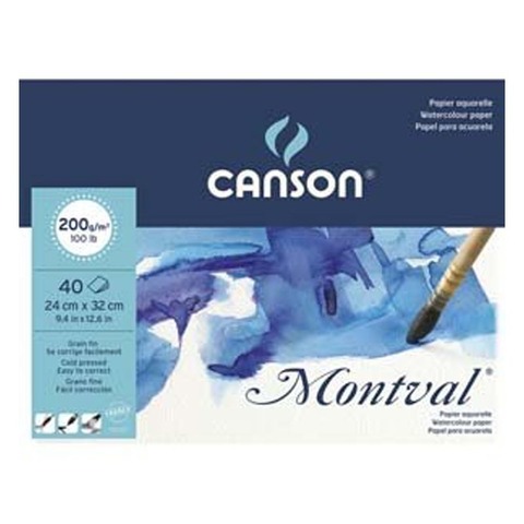 Block Canson Montval 200grs - 24x32 40hojas (Encolado)