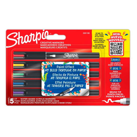 Marcador Sharpie Creative Blister x5 Punta Pincel (2201182)