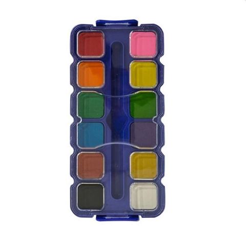 Acuarela Rebhan 12 Colores (27 Diam.) Pastilla Cuadrada