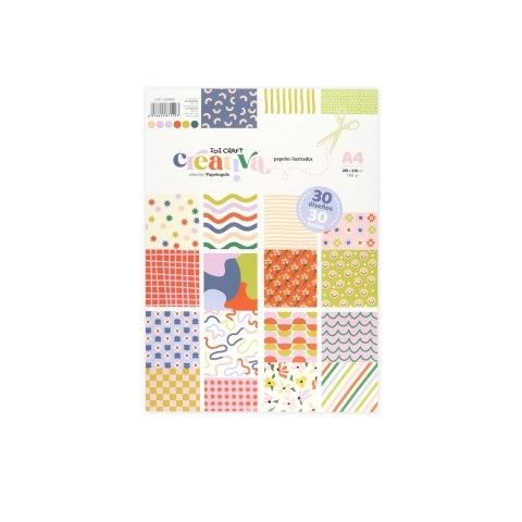 Papel Ibi Craft p/Scrapbook x30Hojas Impreso -A4- 180grs 