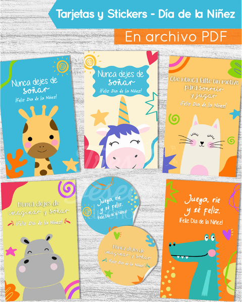 TARJETAS Y STICKERS - DÍA DE LA NIÑEZ