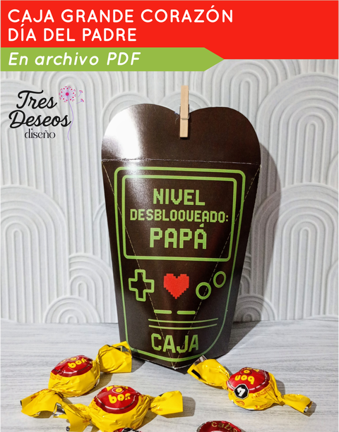 CAJA GRANDE CORAZÓN GAMER - DÍA DEL PADRE