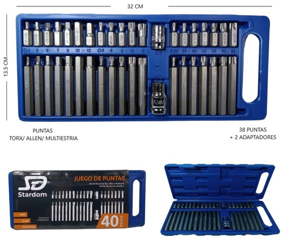 SET DE PUNTAS DESTORNILLADORES 40PCS