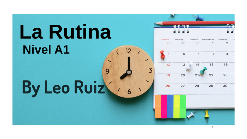 🕒 Plantilla interactiva: La rutina (Nivel A1)
