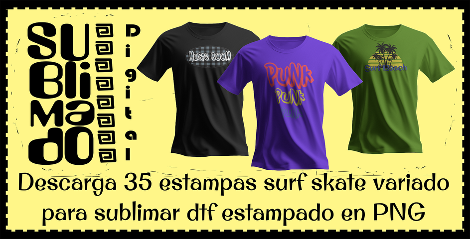 Pack de 35 estampas para Sublimados DTF Estampado