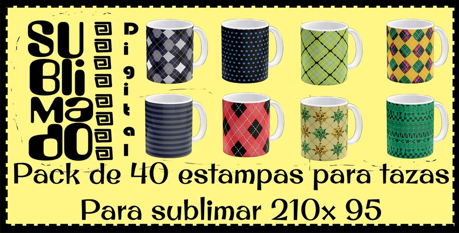 Pack de 40 Estampas para Sublimación tazas
