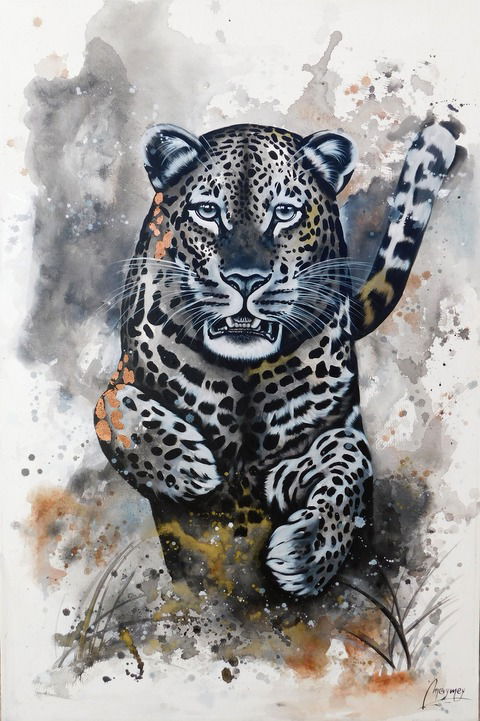 Cuadro Felino ByN 4 - 90x60cm