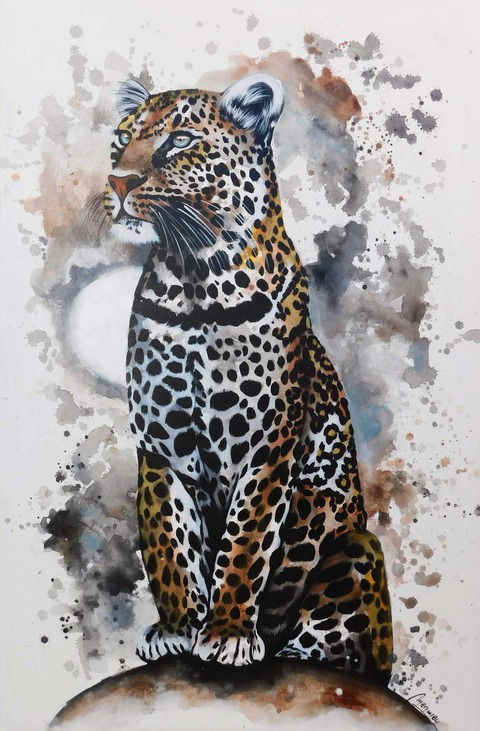 Cuadro Felino BYN 5 - 90x 60 cm 