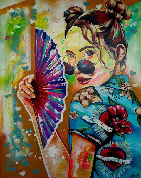 Cuadro Mujer -Te quiero mucho- 100 x 80 cm 