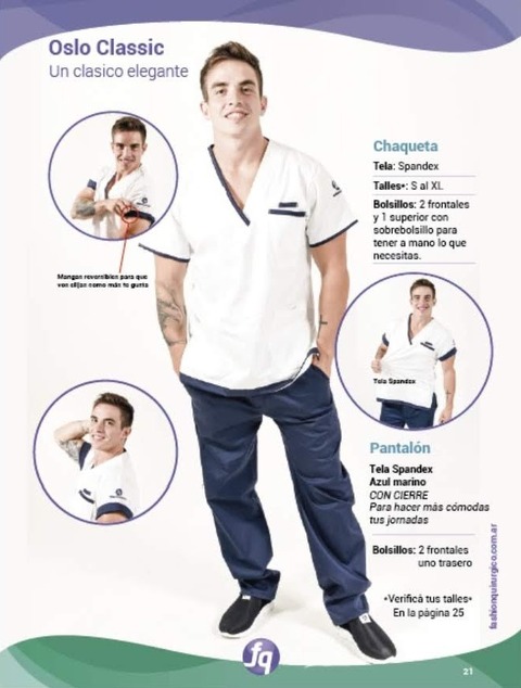 Oslo Clasiscc ambo Spandex masculino Fashion Quirúrgico 