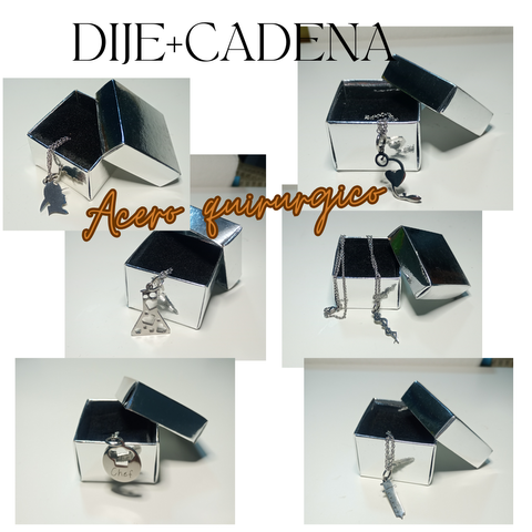 Dije y cadena Acero quirurgico profesiones