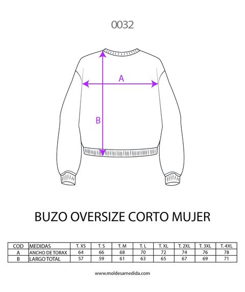 0032 | MOLDE BUZO OVER CORTO MUJER
