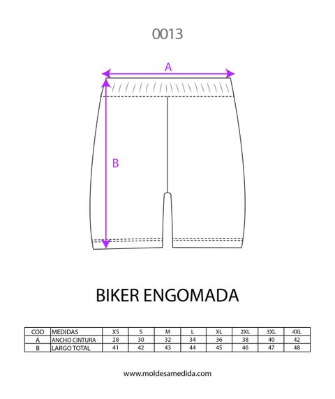 MOLDE BIKER MUJER ENGOMADO