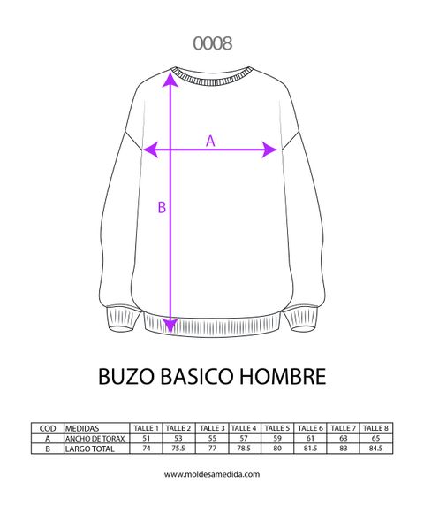 MOLDE BUZO BASICO HOMBRE