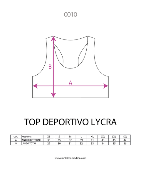  0011 | MOLDE TOP DEPORTIVO MUJER