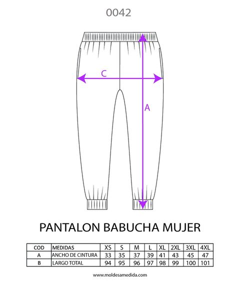 0042 | MOLDE PANTALON BABUCHA MUJER 