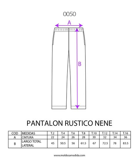 0050 | MOLDE PANTALON RUSTICO NENE
