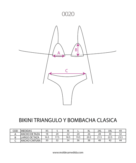 0020 | MOLDES BIKINI TRIÁNGULO Y BOMBACHA CLÁSICA
