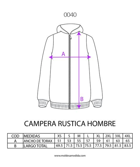 0040 | MOLDE CAMPERA RUSTICO HOMBRE