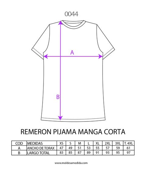0044 | MOLDE REMERON PIJAMA MANGA CORTA