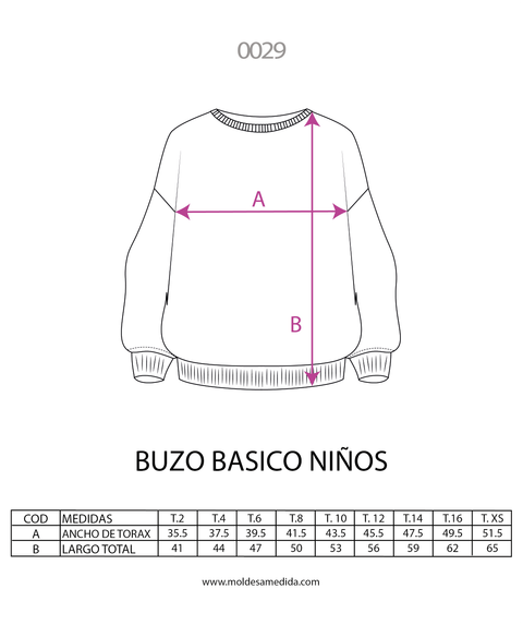 0029 | MOLDE BUZO BASICO NIÑOS