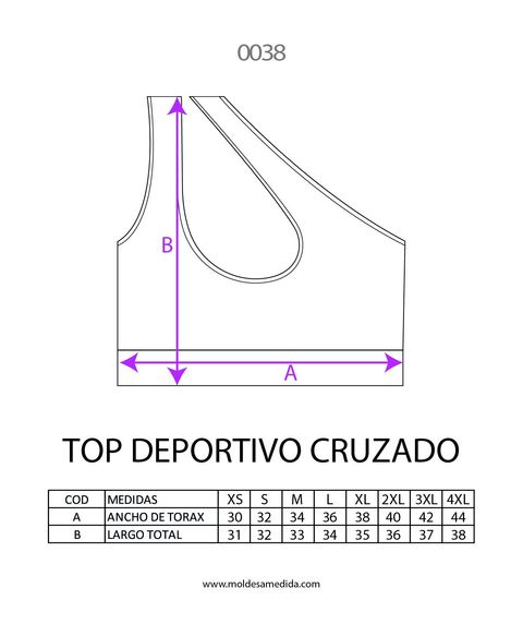 0038 | MOLDE TOP DEPORTIVO CRUZADO