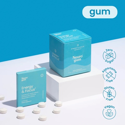 Neuro Gum: Revoluciona Tu Rendimiento Mental | La Nueva Era del Enfoque 1 blister 9 chicles - 1 caja 6 blisters 