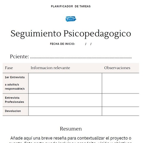 Planificador de Tareas Psicopedagógicas – ¡Descarga Gratuita!